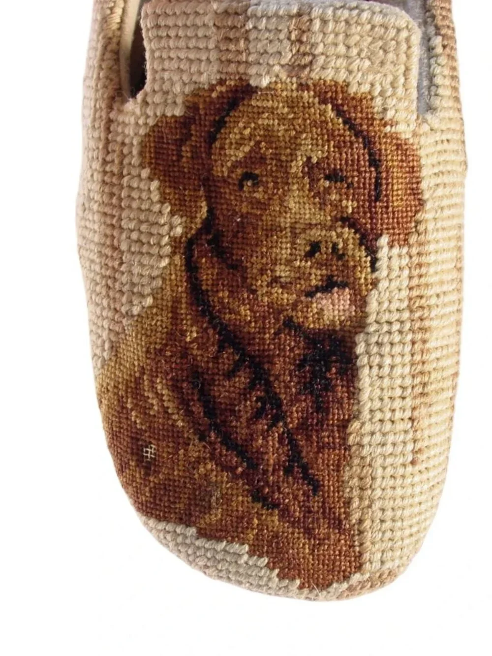 AMY JO GLADSTONE Chocolate Lab Dog Needlepoint/Petit Point Slippers Mules 7 - Picture 7 of 7